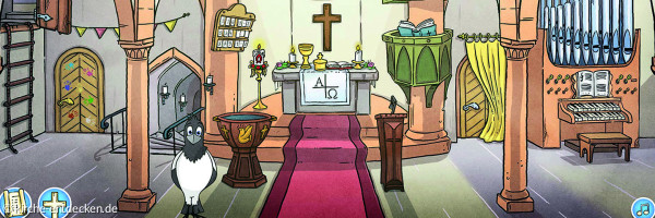 Kirchenraum der Kinderwebsite kirche-entdecken.de